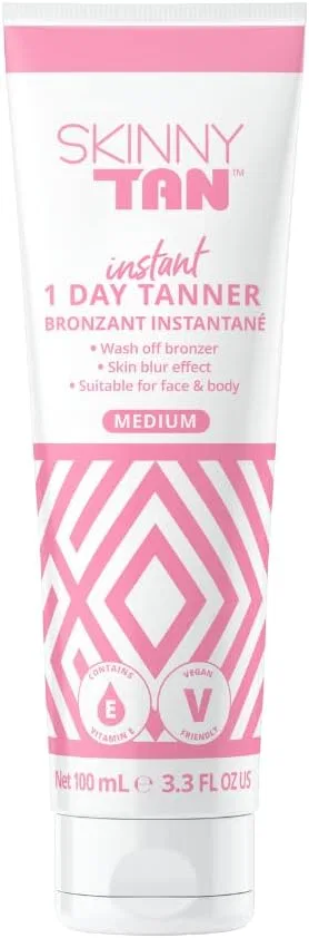 Лосьон для автозагара SkinnyTan 1 Day Instant Tanner, Medium, 3.3 oz Skin & Tan
