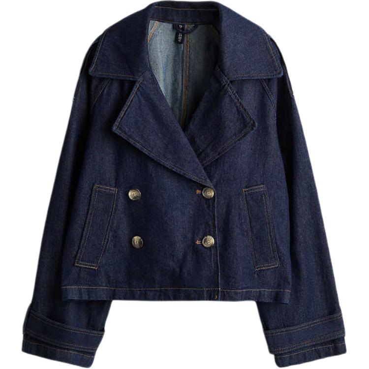 

H&M Тренч женский из темного денима, Dark Denim Blue
