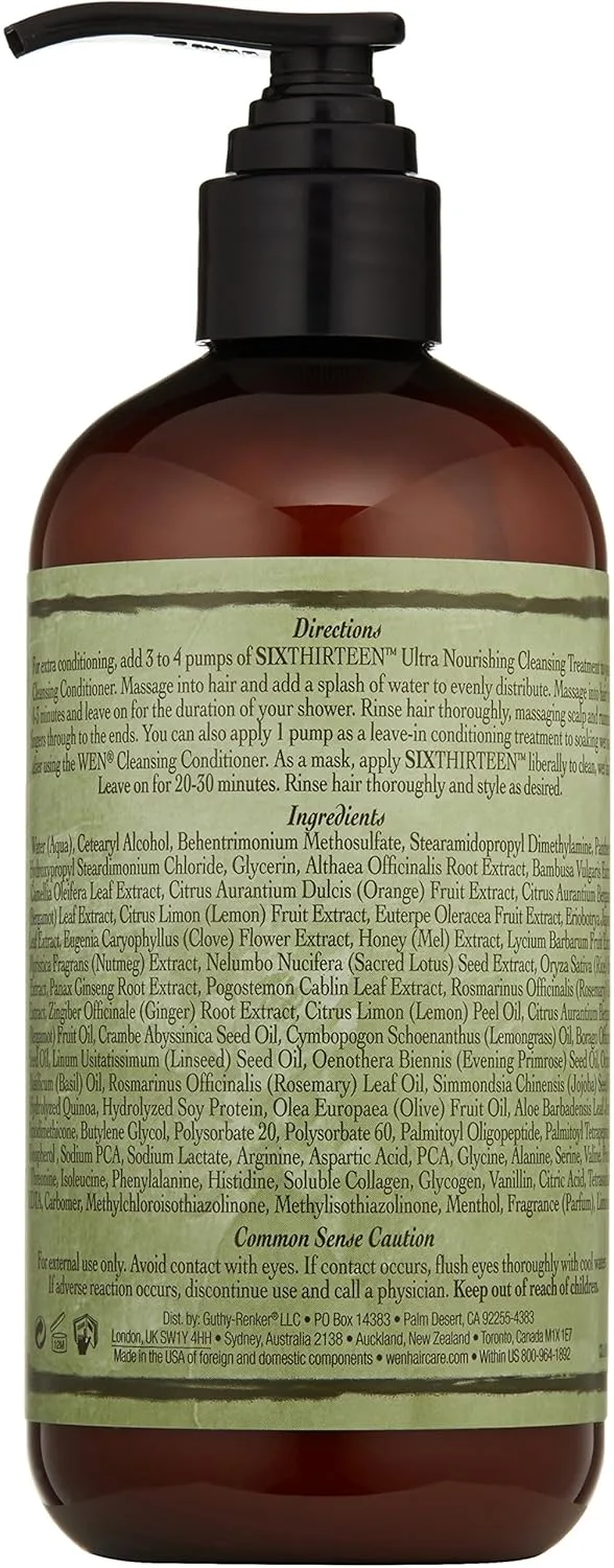Очищающее средство WEN by Chaz Dean Sixthirteen Ultra Nourishing Cleansing Treatment, 12 жидких унций. — фото 2