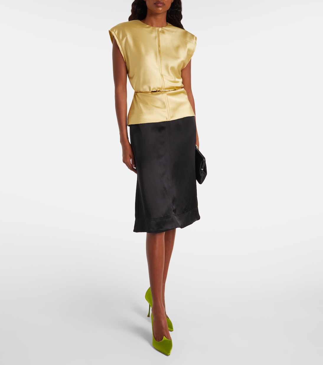 Атласные туфли I Love Vivier 100 Roger Vivier, Verde Acceso — фото 3