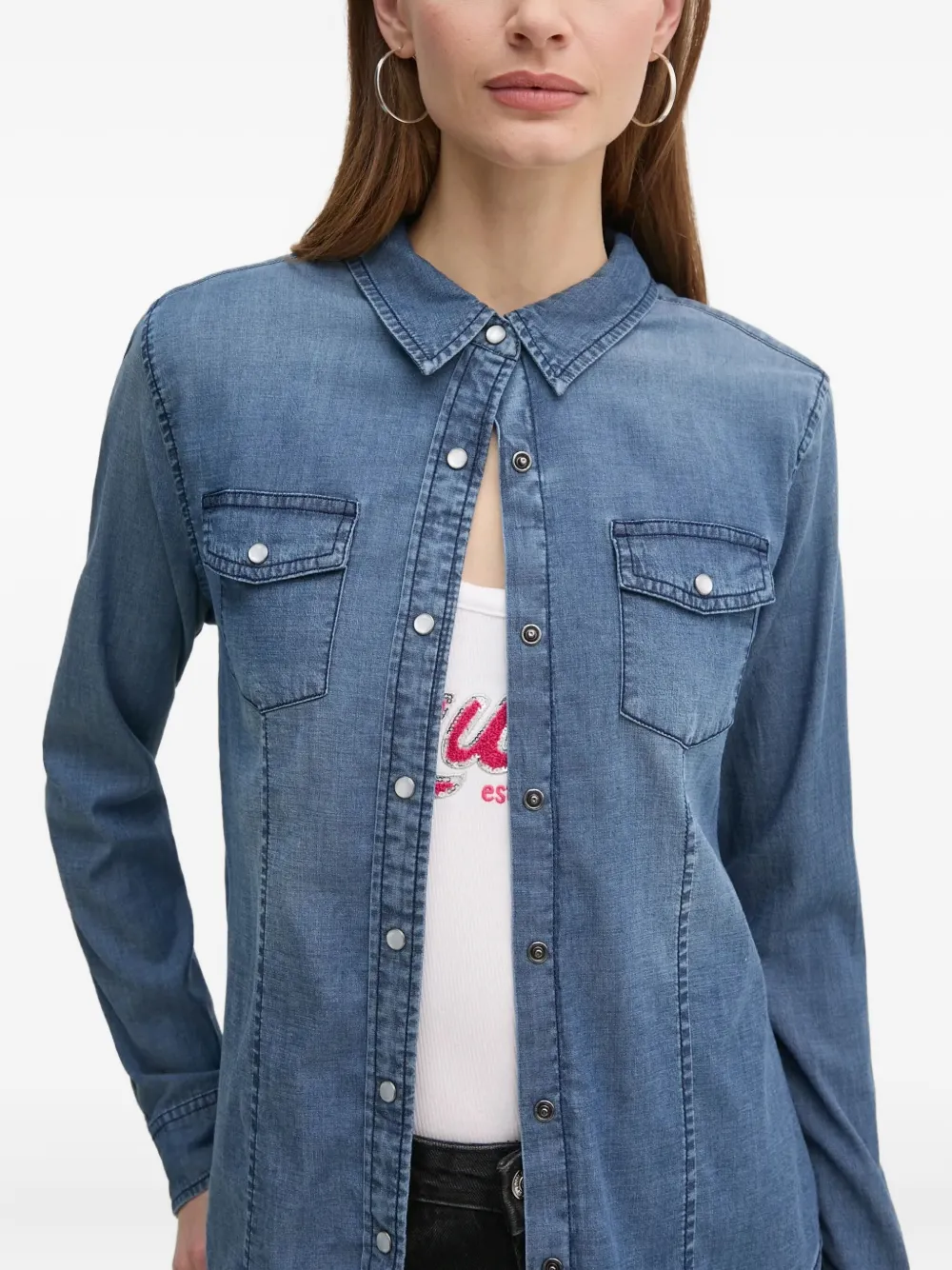 

Джинсовая рубашка GUESS USA, синий
