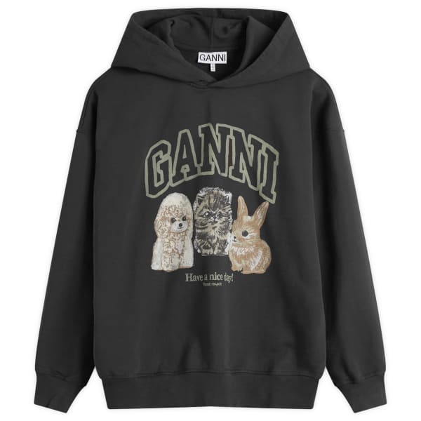 

Isoli укороченная толстовка с изображением животных оверсайз Ganni, цвет phantom