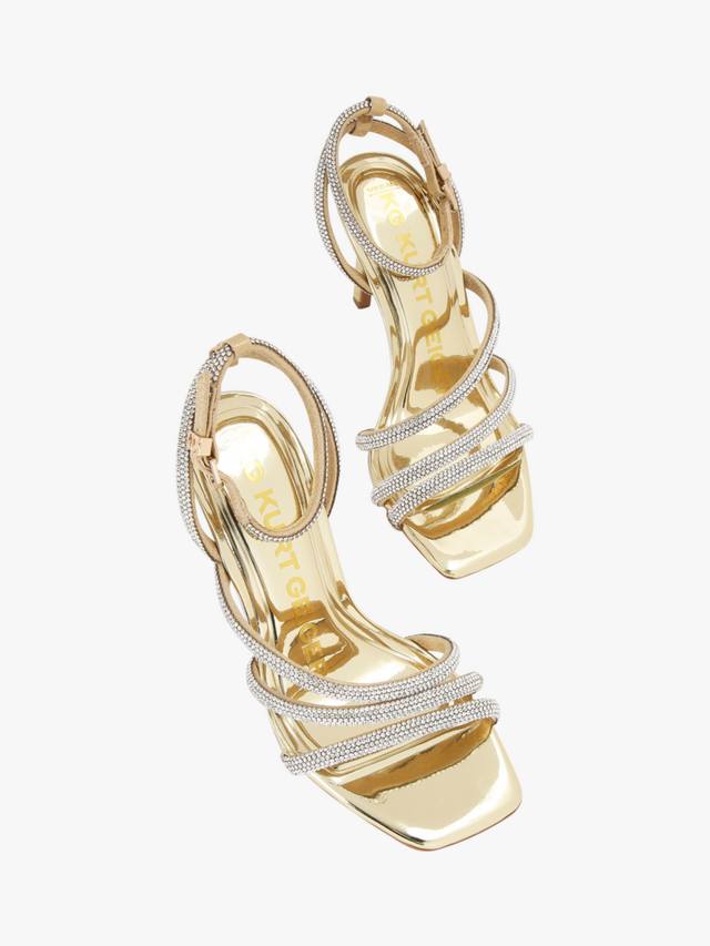 Босоножки на высоком каблуке с ремешками KG Kurt Geiger, золотой — фото 3