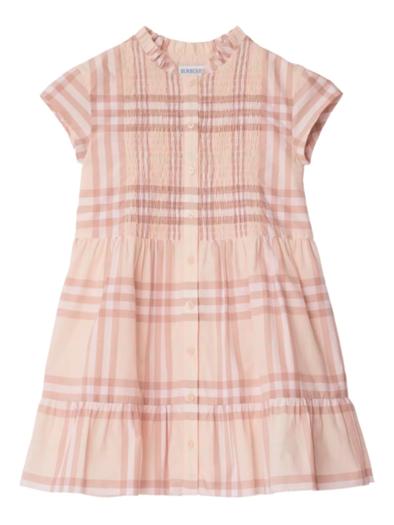 

Платье с оборками в клетку IP Check Burberry Kids, розовый