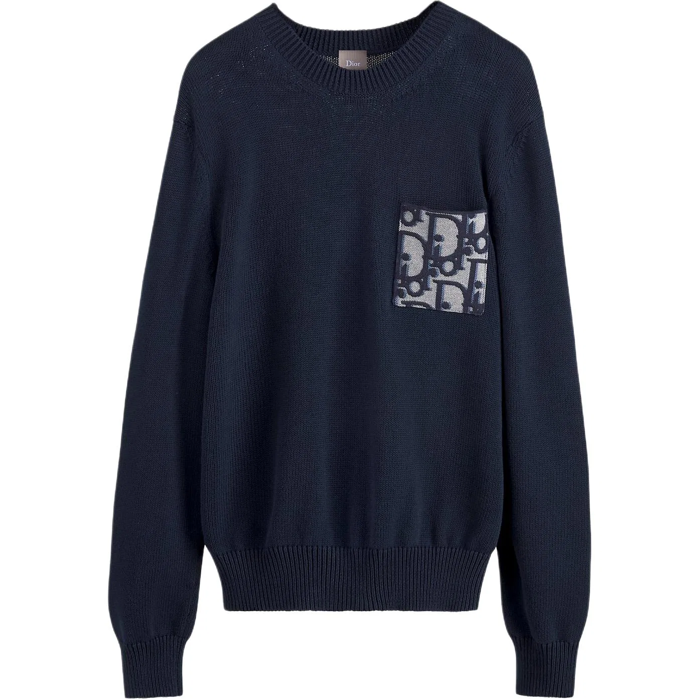 Свитер мужской Navy Crew Neck Moderate Other DIOR, Marine Blue