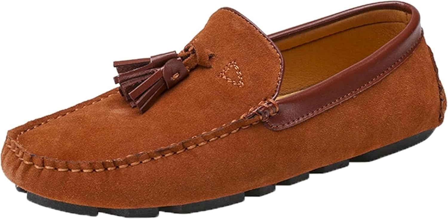 

Мужские лоферы OXCOWNIU, повседневные туфли на плоской подошве, лодочные туфли с кисточками, мужские лоферы на молнии, оранжевый