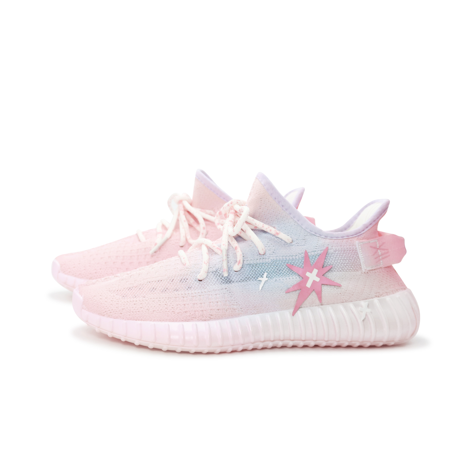 Adidas Originals Yeezy Boost 350 V2 противоскользящие повседневные кроссовки низкие с амортизацией унисекс ледяной розовый синий, цвет Ice Pink Blue — фото 4