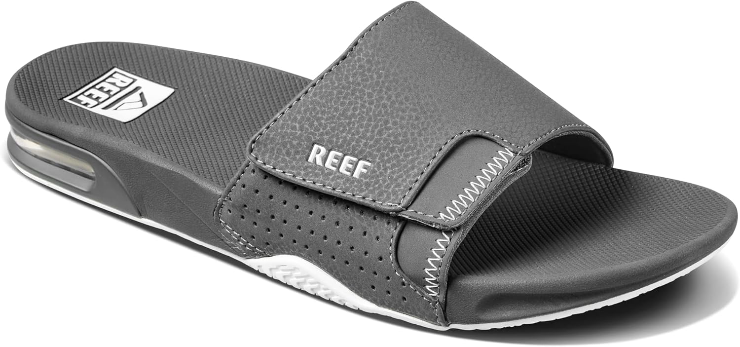 Мужские сандалии REEF Fanning Slide с открывалкой для бутылок, поддержкой свода стопы, прочной подошвой, водостойкие — фото 2