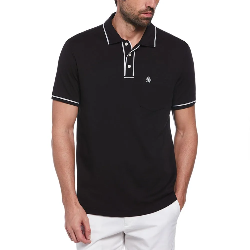

Поло Original Penguin Earl Organic Interlock 3D Sticker Pete, черный