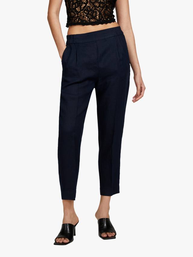 

Высокие укороченные джоггеры из чистого льна SISLEY, Blue