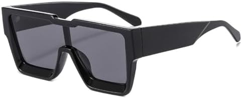 

Крупные цельные квадратные солнцезащитные очки для женщин, модные солнцезащитные очки в больших оправах для мужчин, женские очки с защитой от УФ-излучения UV400 MTZJH, C1black-black