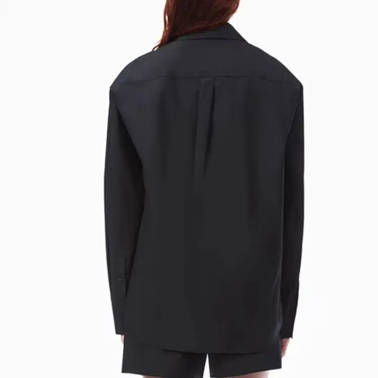 Хлопковая рубашка с длинными рукавами Alexander Wang, черный — фото 4