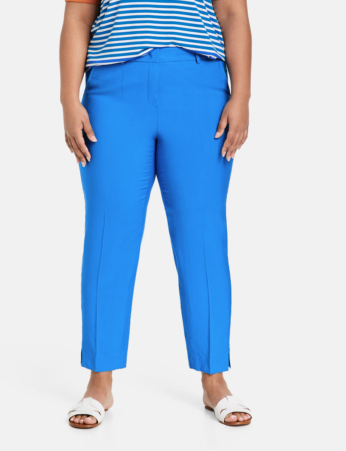 

Брюки SAMOON Hose Tuch/Kombi verkürzt, цвет Digital Blue