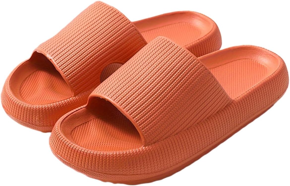

Супер удобные унисекс тапочки - дышащие с открытым носком, с мягкой EVA подошвой и нескользящей поверхностью для домашних занятий для мужчин и женщин - мягкие, легкие и уютные для отдыха дома Fmshi, оранжевый