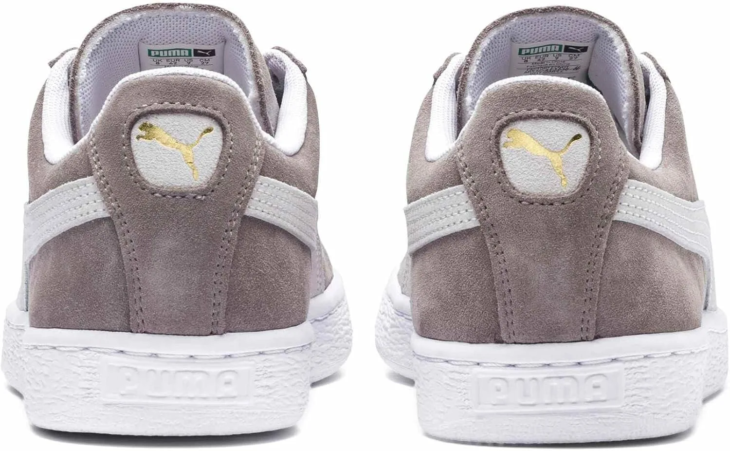 PUMA Унисекс замшевые классические кроссовки для взрослых, белый/серый — фото 3