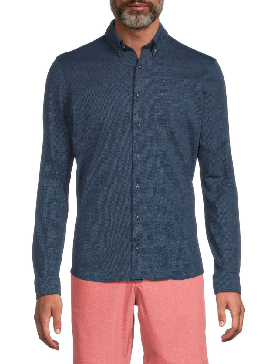 

Текстурированная рубашка с длинным рукавом Daniel JU Brax, синий