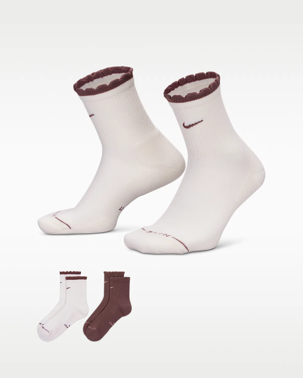 Nike Everyday Elevated микро-гольфы (2 пары), Multi-Color
