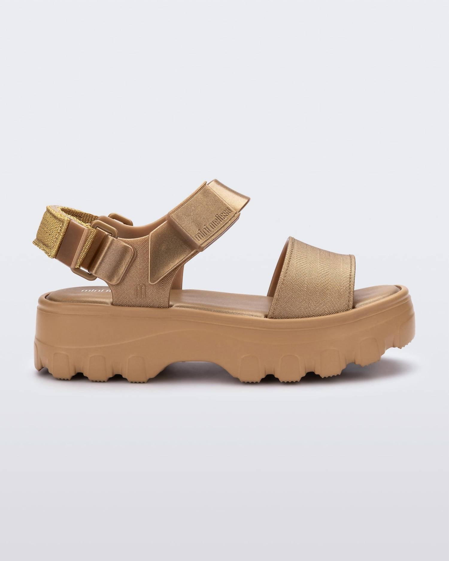 Женские сандалии Kick Off золотистые Mini Melissa, золотой — фото 3