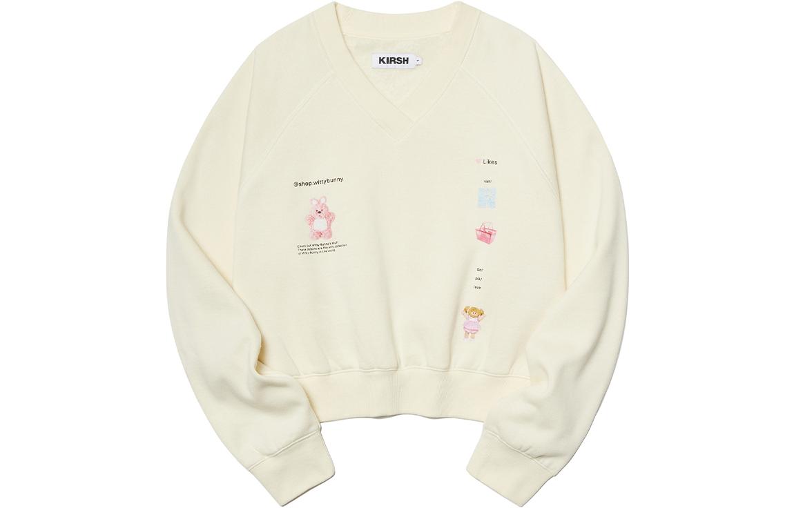 

Свитшот женский V-образный вырез Moderate Regular Kirsh, кремовый