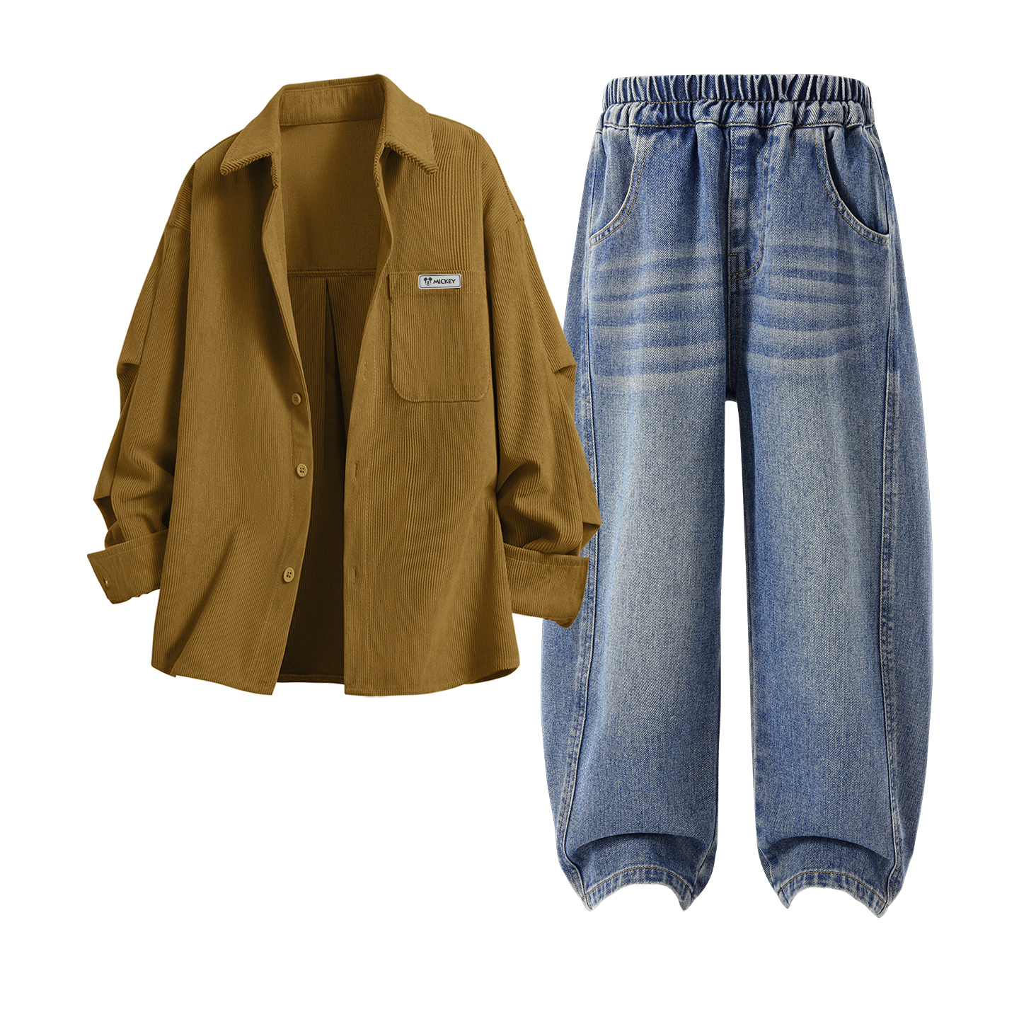 

Детская повседневная спортивная одежда Disney, Di H Square Hook-And-Loop K Olive Green+Solid Color Denim Blue