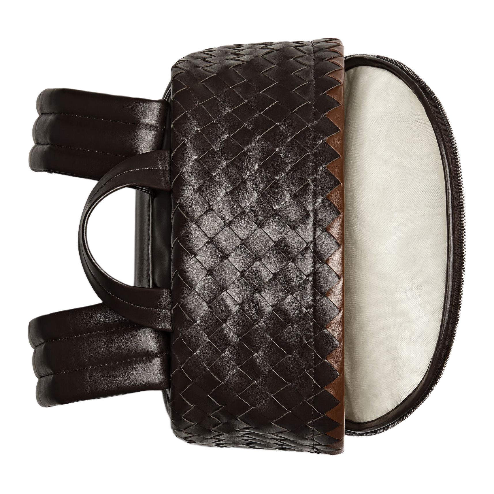 Bottega Veneta Рюкзак Intrecciato из коровьей кожи Regular Unisex цвета шоколадно-коричневого с оттенком лесного ореха и Scarlet — фото 4
