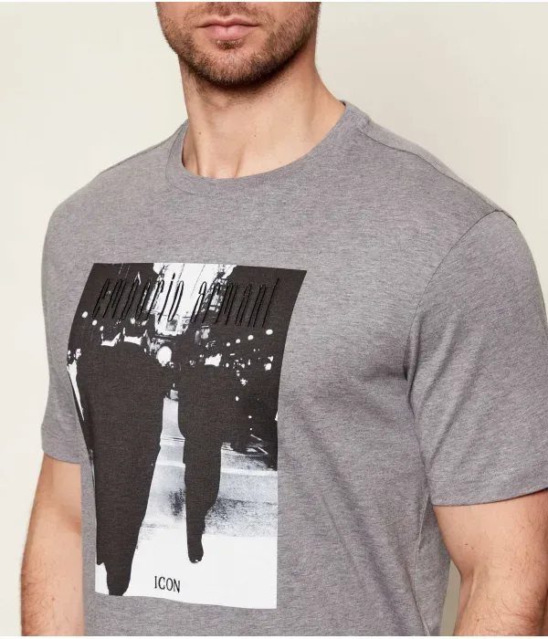 Футболка regular fit Emporio Armani, серый — фото 4