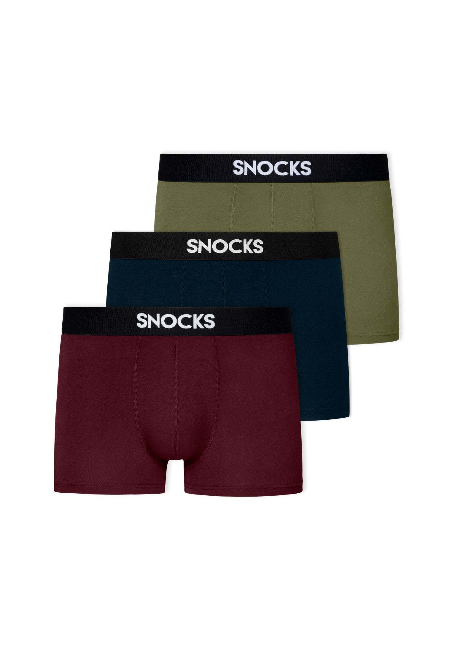 

Боксеры SNOCKS Boxershorts aus Modal 3 Stück, цвет Mix (Rot/Olive/Blau)