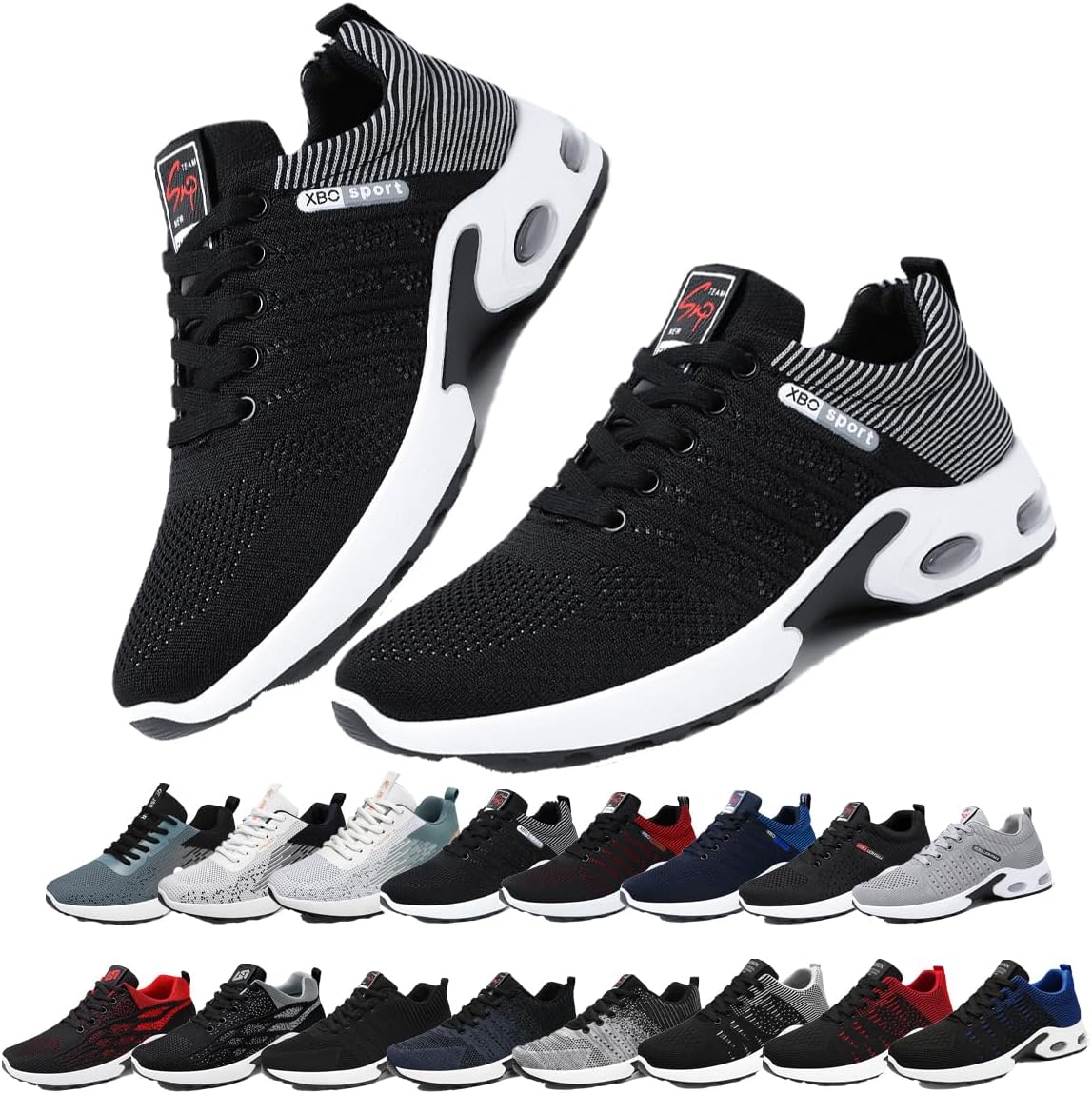 

Мужские кроссовки Air с амортизацией для бега, белые с сеткой, ортопедические кроссовки, противоскользящие для активного отдыха на улице Generic