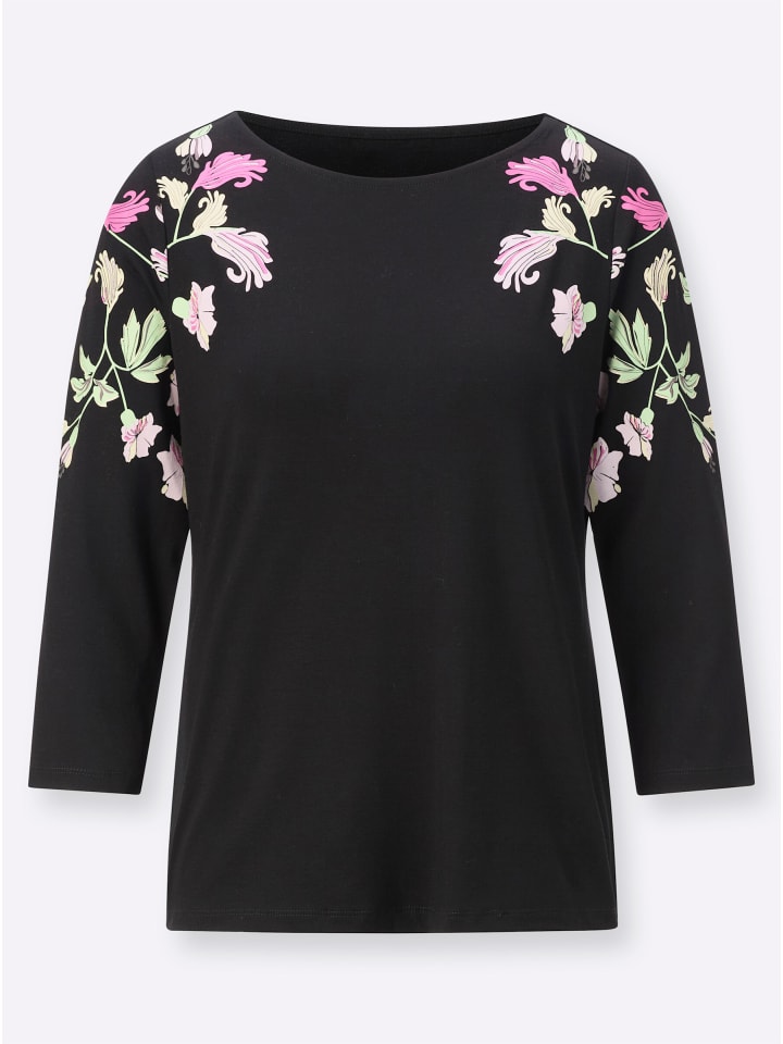 

Рубашка с рукавами 3/4 с принтом черного и лилового цветов creation L