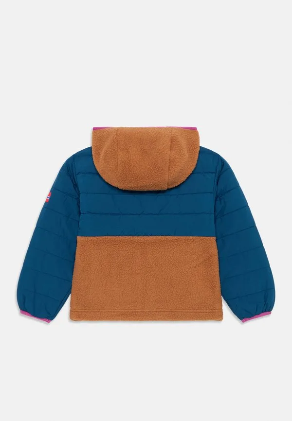 Детская куртка romsdalen, легкая куртка Trollkids, Almond/Madeira Blue/Bright Berry — фото 2