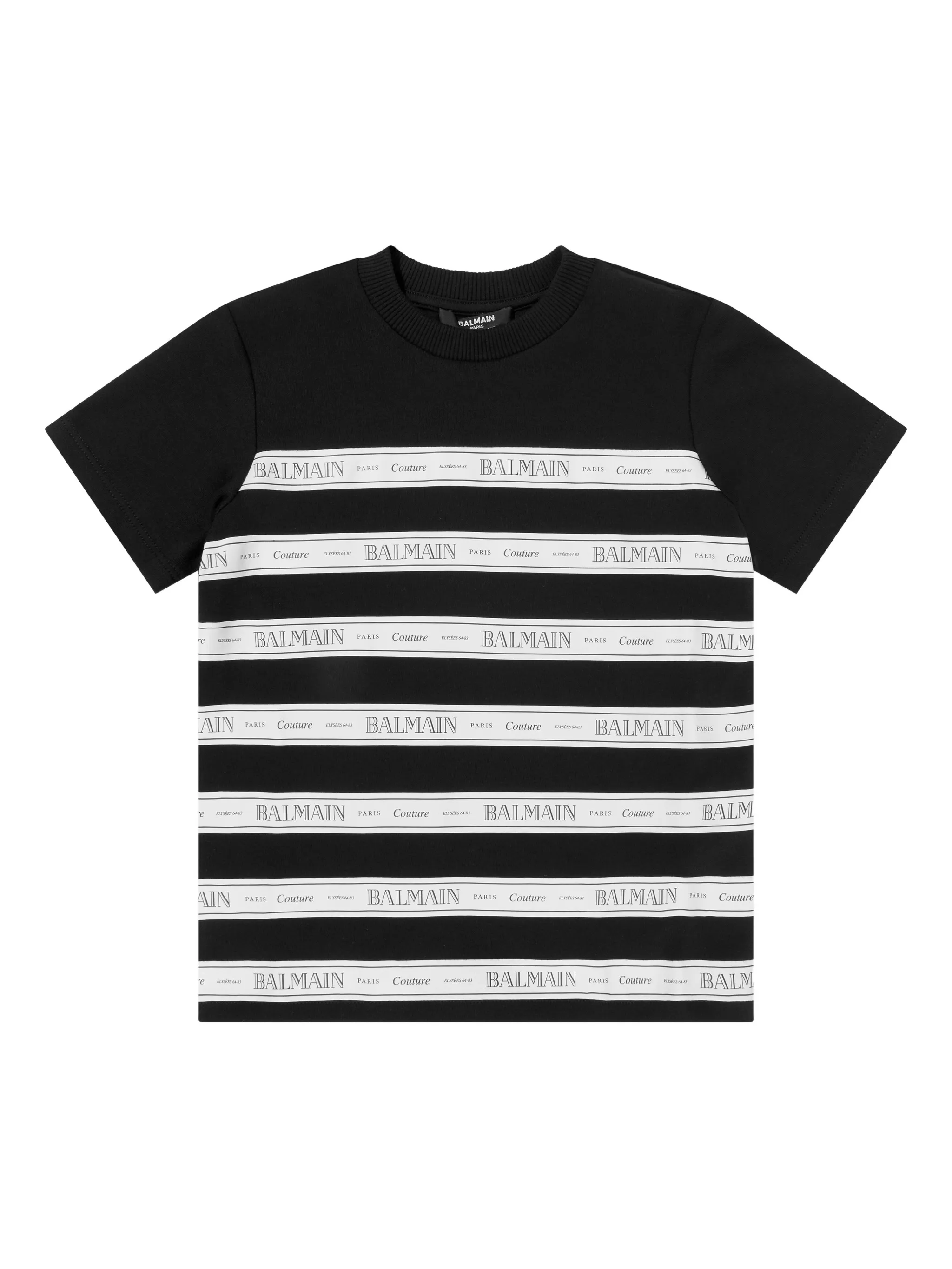 

Топ в полоску Balmain Kids, черный