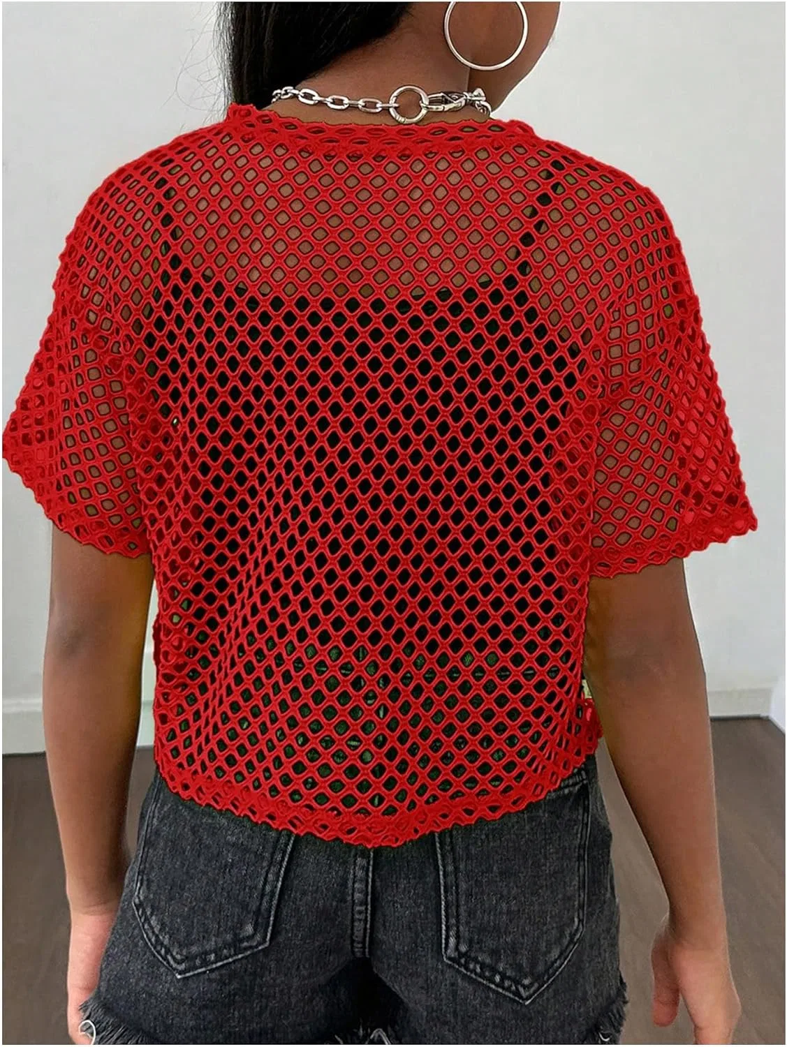 Спортивная футболка для девочек SweatyRocks, красный — фото 2