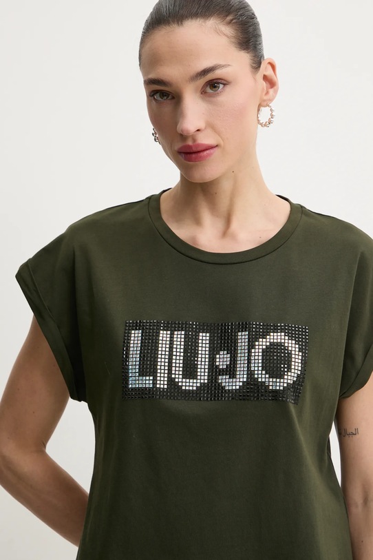 

Хлопковая футболка Liu Jo, зеленый