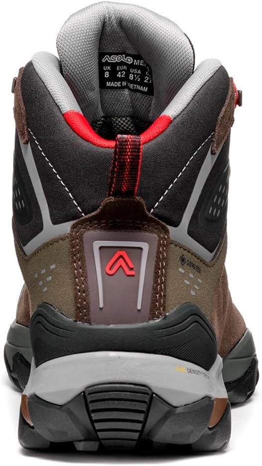 Мужские туристические ботинки ASOLO ACADIA MID LTH GTX на шнуровке, высокие до щиколотки, с водоотталкивающей замшевой верхней частью и дышащей подкладкой, коричневый/серый — фото 4