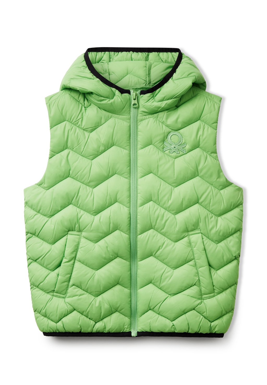 

Жилет PADDED WITH HOOD United Colors of Benetton, зеленый