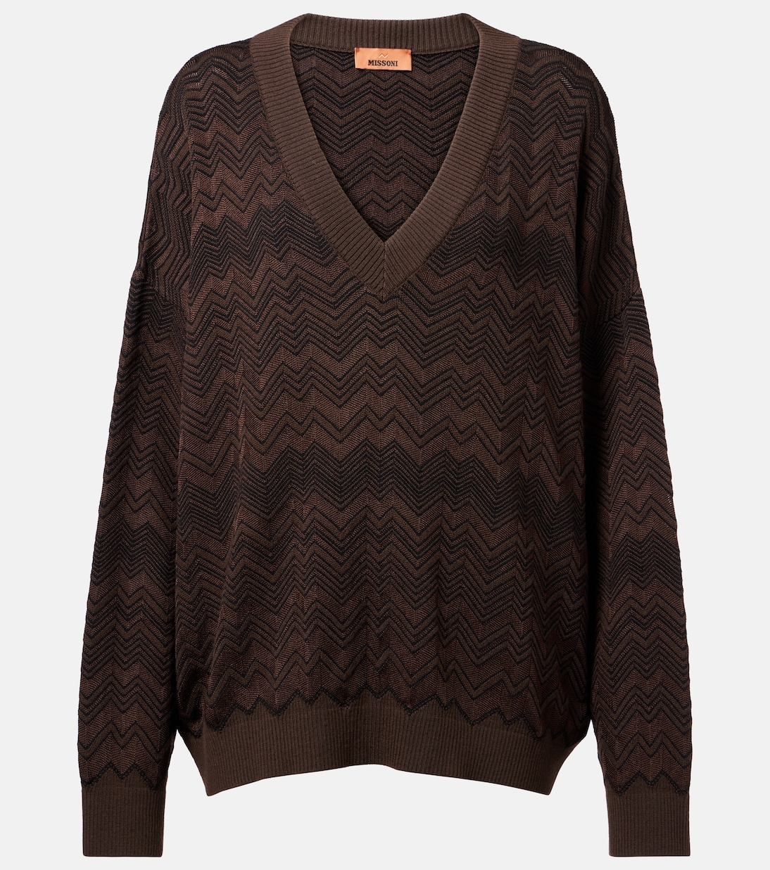 

Объемный свитер зигзаг Missoni, Solid color brown