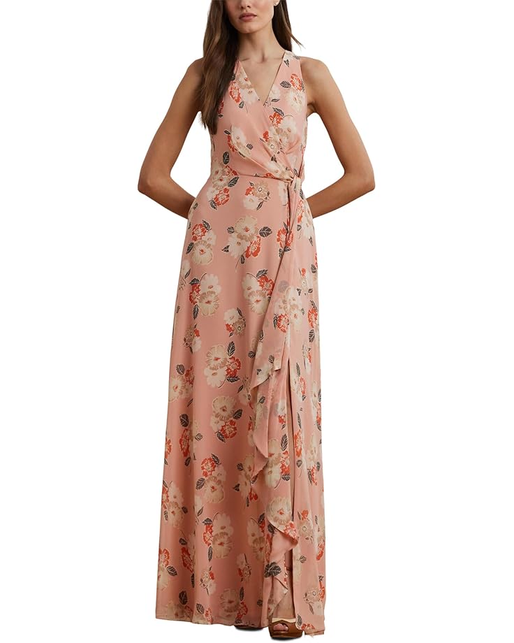 

Платье Lauren Ralph Lauren Floral Ruffle-Trim Georgette Gown, цвет Pink Multi 1