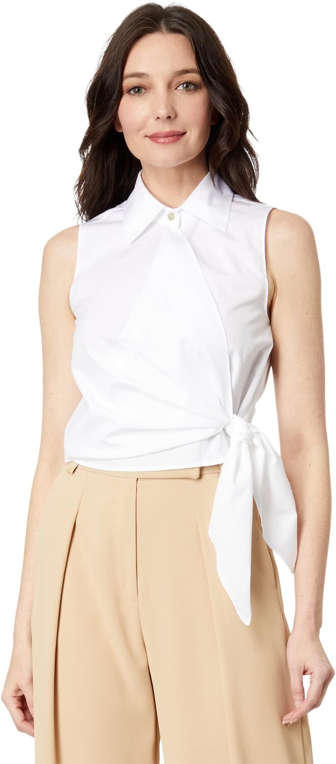 

Рубашка Vince Sleeveless Wrap Shirt, цвет Optic White