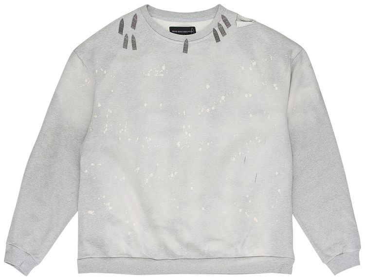 

Свитшот с круглым вырезом "Who Decides War Hardware" цвета "Серебро"