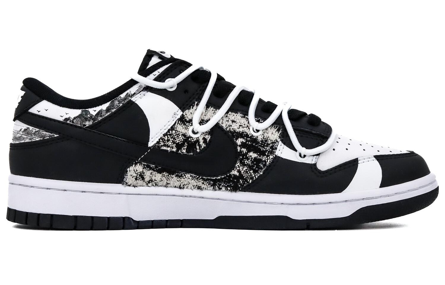 

Кроссовки Nike Dunk Skateboard Shoes Women's Low-Top Black White, Черный, Кроссовки Nike Dunk Skateboard Shoes Women's Low-Top Black White
