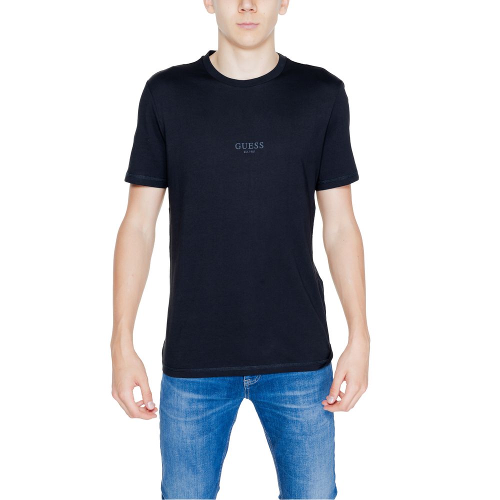 

Черная хлопковая футболка GUESS