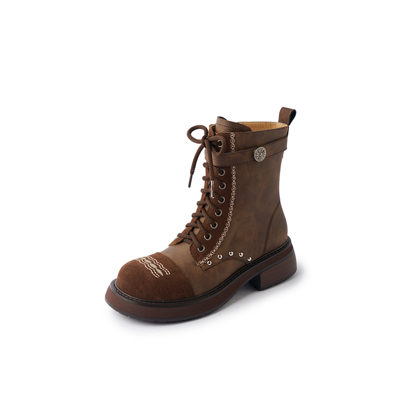 Yeezyy Reezy Женские коричневые полусапожки на каблуке 4,5 см, цвет Brown