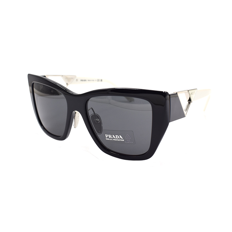 

PRADA Пластиковая оправа бабочка солнцезащитные очки Women's, Black Silver