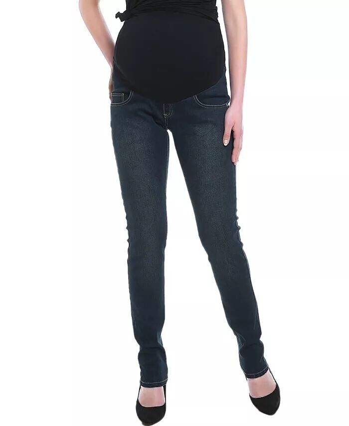 

Джинсы прямого кроя из эластичного денима Frankie для беременных kimi + kai, синий