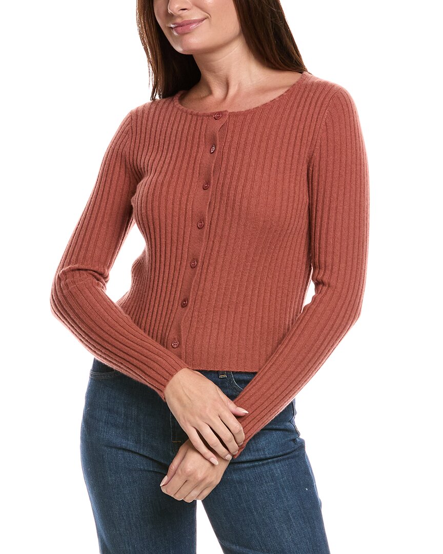 

Кашемировый кардиган с пуговицами и рубчиком THE CASHMERE PROJECT, коричневый