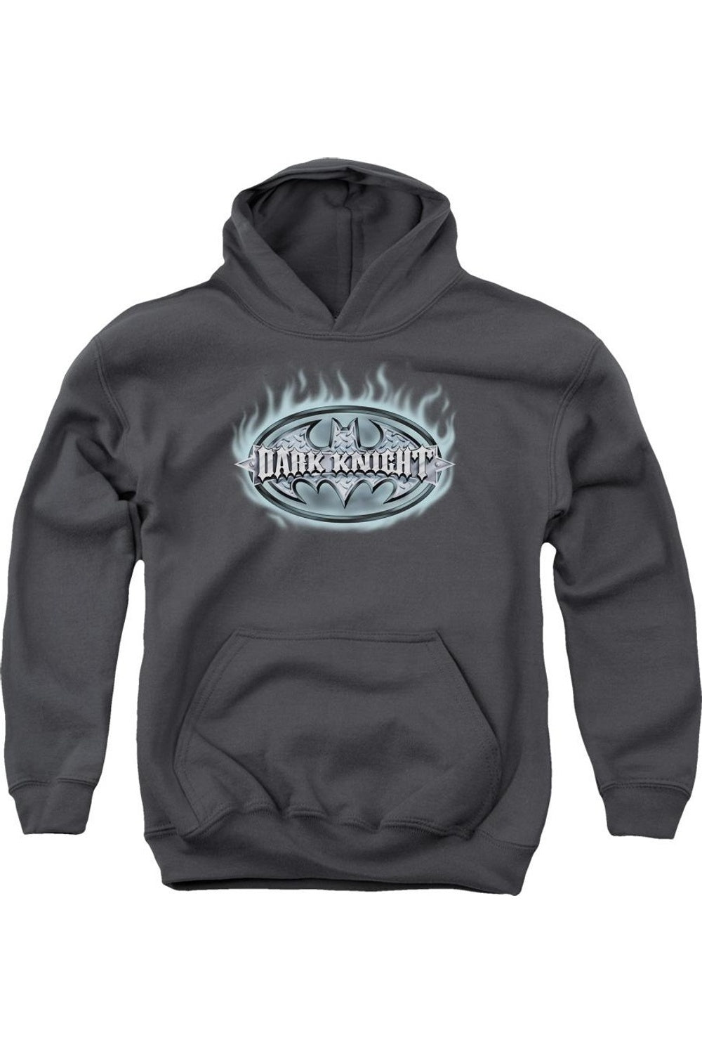 

Батмен Темный рыцарь худи с капюшоном и стальным щитом для детей Gildan, Charcoal