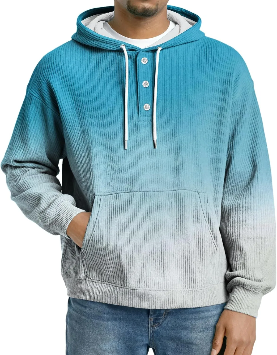 

Мужской худи с длинным рукавом, принт, с карманами