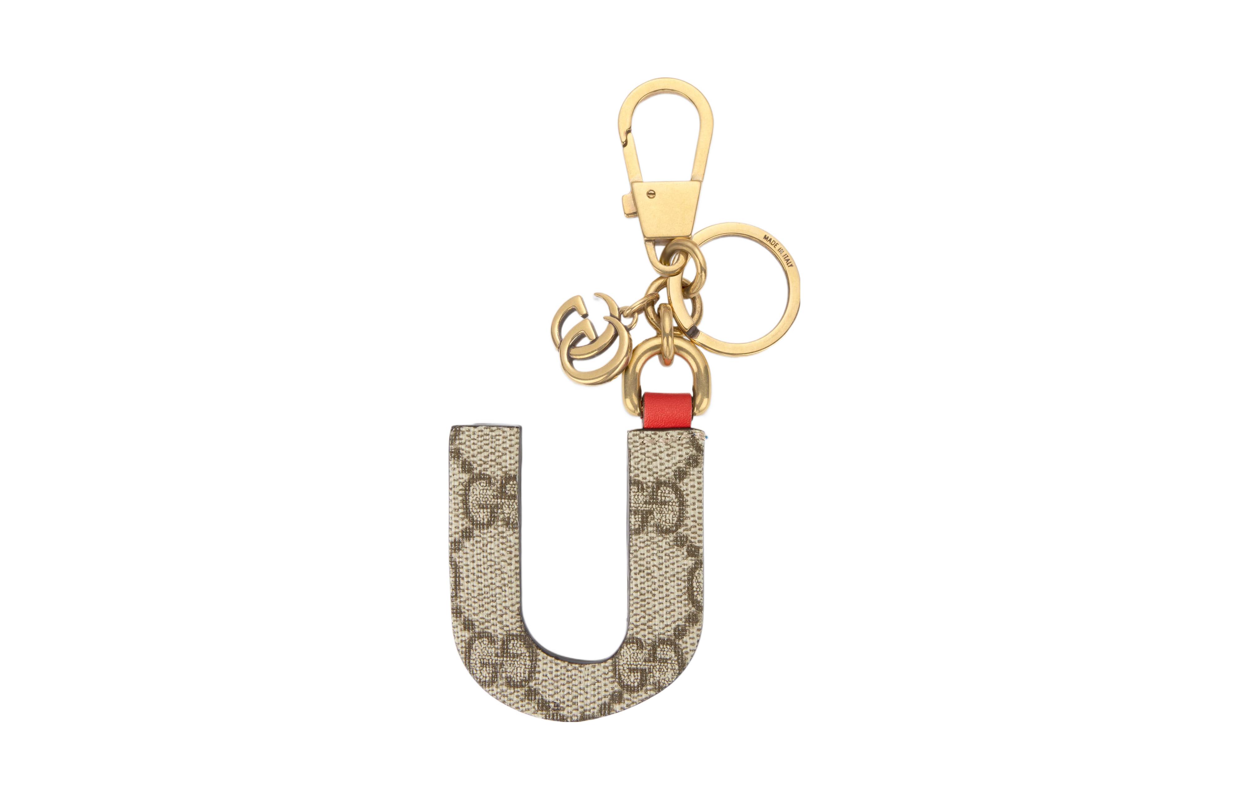 GUCCI Сумка-ключница из холста и кожи, унисекс, синий/красный — фото 2