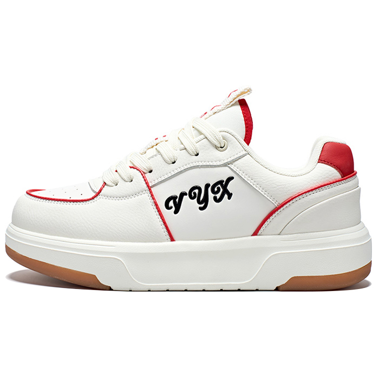 

V.YERXU Air Force 1, белые кроссовки премиум-класса на платформе, увеличивающие рост, низкие кроссовки для скейтбординга, мужские, бежево-красные