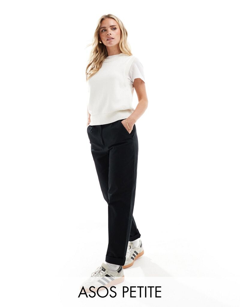

Черные классические брюки чинос ASOS DESIGN Petite